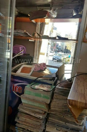 سرقت شبانه از کیوسک روزنامه فروشی در یاسوج + تصاویر