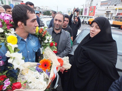 مراسم استقبال از نادر حاج آقانیا مدال آور بابلسری مسابقات آسیایی