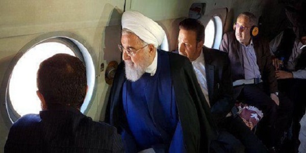 بازدید هوایی روحانی ازمناطق سیل زده خوزستان بازدید هوایی روحانی ازمناطق سیل زده خوزستان